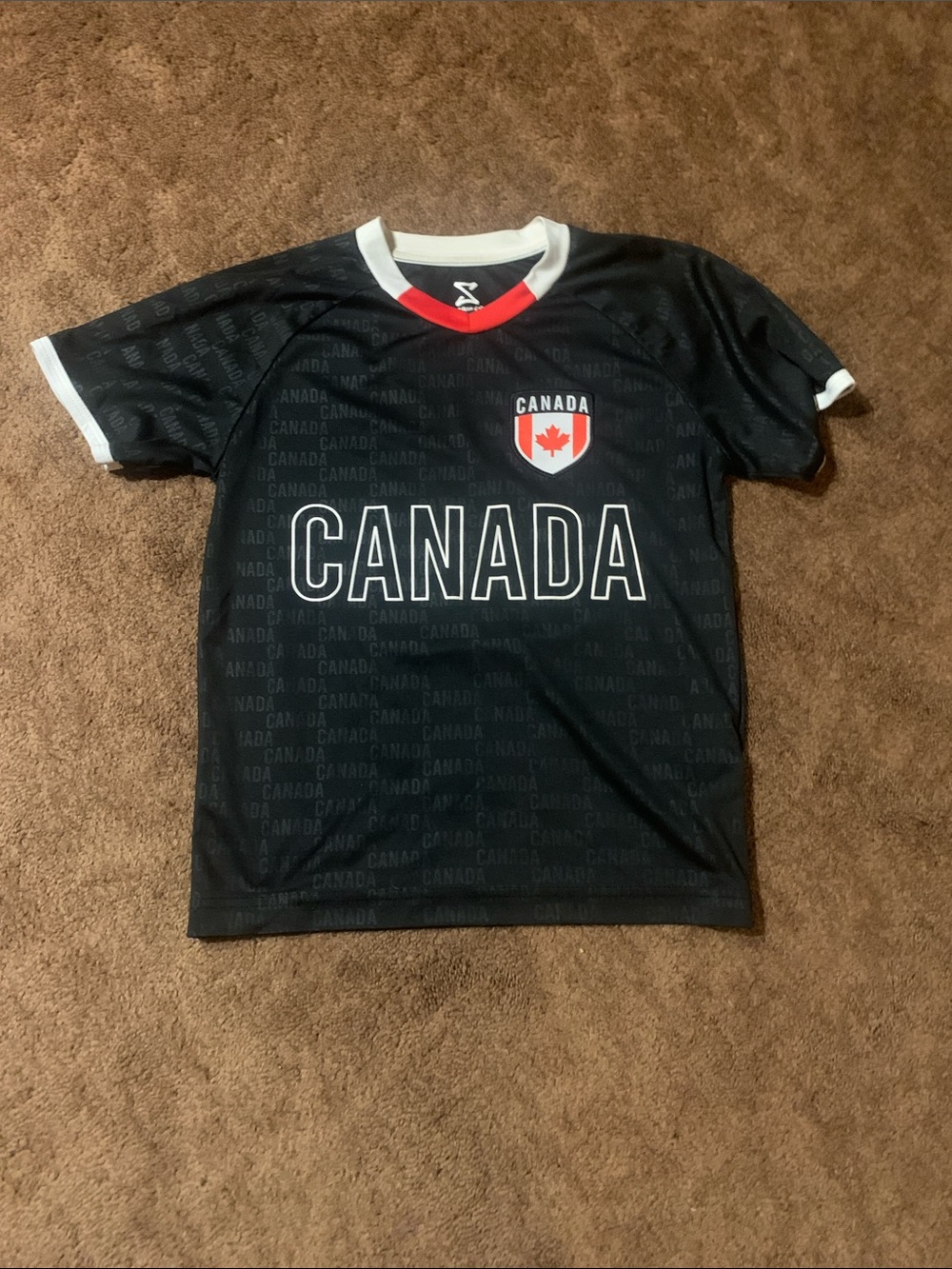 Canada Kids' Black Soccer Jersey with Crest